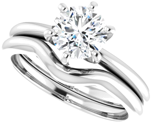 Platinum  6.5 mm Round Solitaire Engagement Ring Mounting (10)