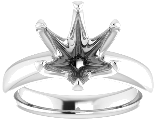 14K White 10 mm Round Engagement Ring Mounting (3)