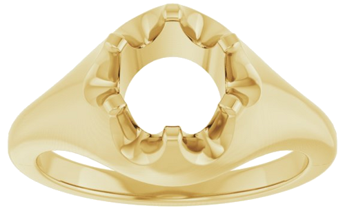 14K Yellow 6.5 mm Round Solitaire Engagement Ring Mounting (3)