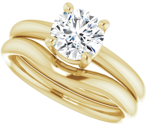 Sužadėtuvių Žiedas „Solitaire“ 585 Geltonojo Aukso Round 6.5mm (10)