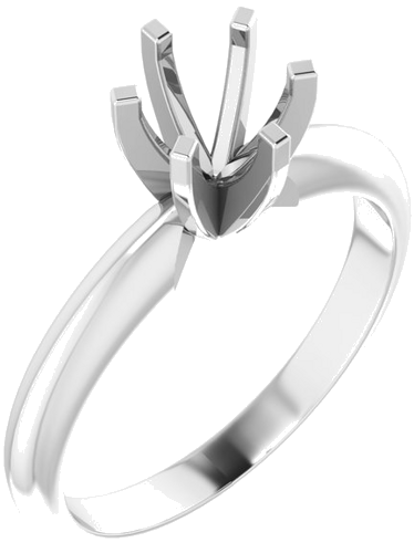 Sužadėtuvių Žiedas „Light Solitaire“ 585 Baltojo Aukso Round 5.7mm x 6mm (1)