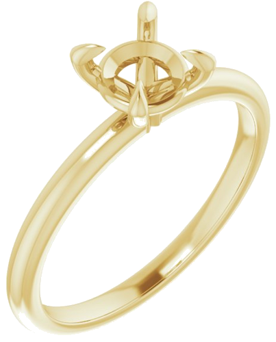 10K Yellow  6 mm Round Solitaire Engagement Ring Mounting (1)