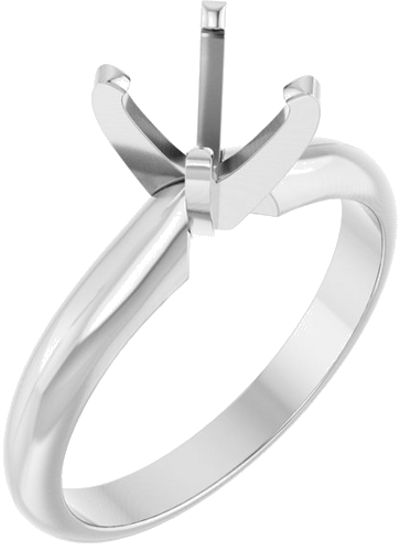 Platinum 6-6.6 mm Round 4-Prong Heavy Solitaire Ring Mounting (1)