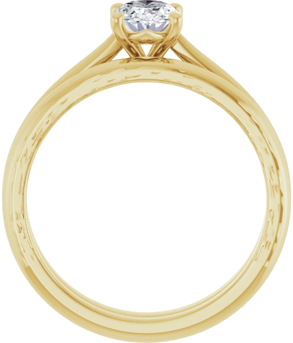 Sužadėtuvių Žiedas „Solitaire“ 585 Geltonojo Aukso Oval 7mm x 5mm (7)