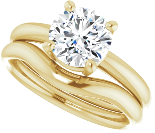 Sužadėtuvių Žiedas „Solitaire“ 585 Geltonojo Aukso Round 7.4mm (10)