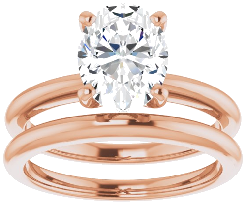 14K Rose  9x7 mm Oval Solitaire Engagement Ring Mounting (8)