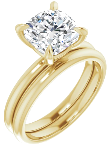 14K Yellow  8x8 mm Cushion Solitaire Engagement Ring Mounting (6)