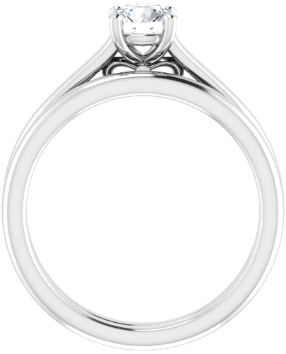 Sužadėtuvių Žiedas „Solitaire“ 585 Baltojo Aukso Round 5.2mm (7)