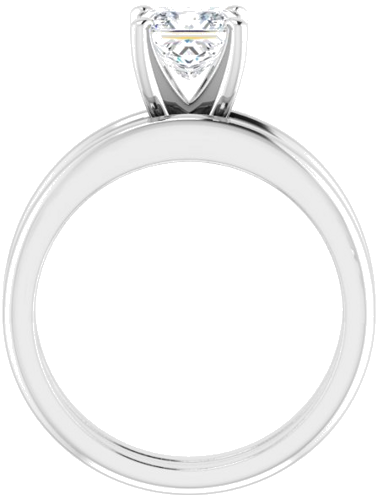 14K X1 White  5.5 mm Square Solitaire Engagement Ring Mounting (7)