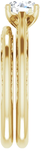 Sužadėtuvių Žiedas „Solitaire“ 585 Geltonojo Aukso Round 6.5mm (9)