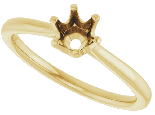 14K Yellow 5.2 mm Round Engagement Ring Mounting (3)
