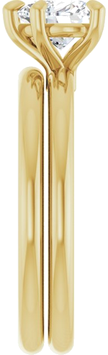 Sužadėtuvių Žiedas 585 Geltonojo Aukso Heart Shape 6mm (8)