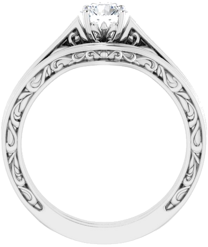 14K White 5.2 mm Round Solitaire Engagement Ring Mounting (7)