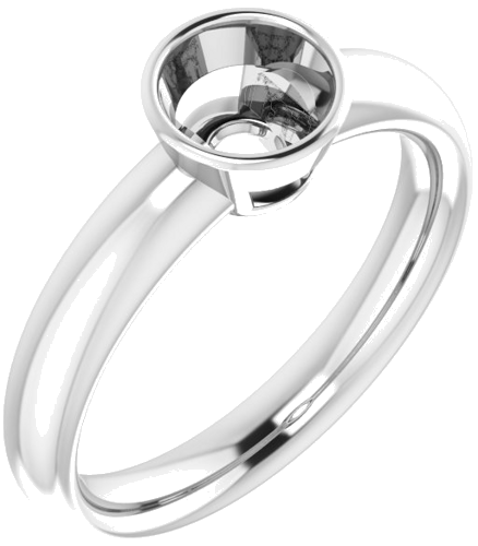 Sužadėtuvių Žiedas „Bezel-Set Solitaire“ 585 Baltojo Aukso Round 5.5mm (1)