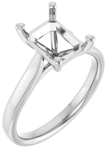 Platinum 9x7 mm Emerald Engagement Ring Mounting (1)
