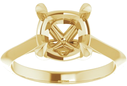 14K Yellow 8 mm Cushion Solitaire Engagement Ring Mounting (3)