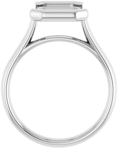 Sužadėtuvių Žiedas „Bezel-Set Solitaire“ 750 Baltojo Aukso Emerald 10mm x 8mm (2)