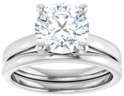 Platinum 8.2 mm Round Engagement Ring Mounting (8)