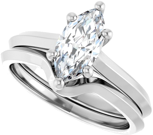 10K White 10x5 mm Marquise Solitaire Engagement Ring Mounting (10)