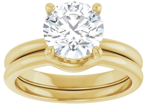 14K Yellow 8 mm Round Solitaire Engagement Ring Mounting (8)