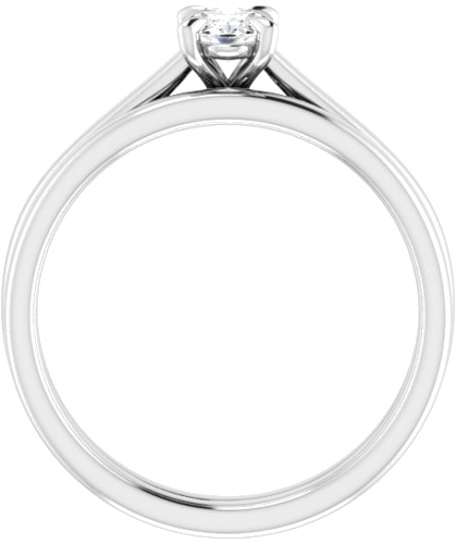 Sužadėtuvių Žiedas „Solitaire“ 585 Baltojo Aukso Oval 6mm x 4mm (7)