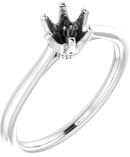 14K White 5.5 mm Round Engagement Ring Mounting (1)