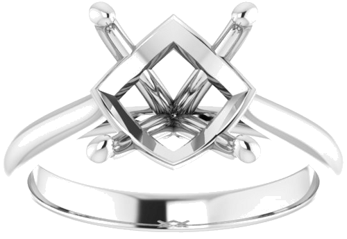 14K White 10 mm Round Solitaire Engagement Ring Mounting (3)