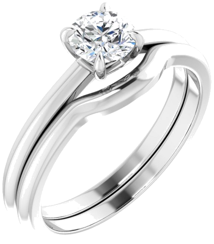 14K White 5.2 mm Round Solitaire Engagement Ring Mounting (6)