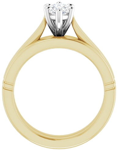 Sužadėtuvių Žiedas „Solitaire“ 750 Baltojo Ir Geltonojo Aukso Marquise 10mm x 5mm (7)