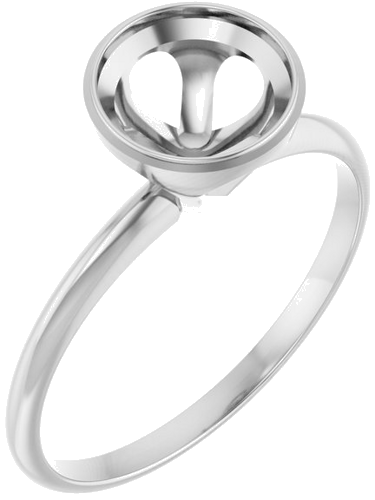 14K White 7 mm Round Solitaire Engagement Ring Mounting (1)