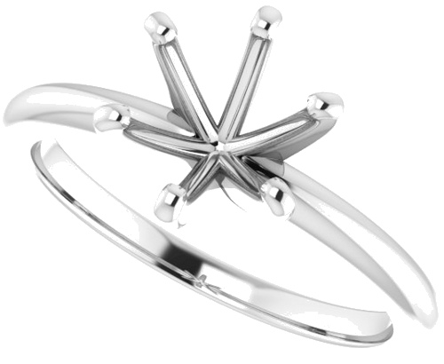 Platinum  7.4 mm Round Solitaire Engagement Ring Mounting (5)