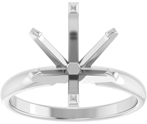 14K White 11x9 mm Oval Solitaire Engagement Ring Mounting (3)