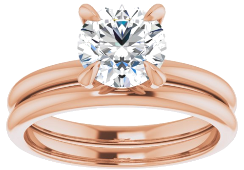 14K Rose  7 mm Round Solitaire Engagement Ring Mounting (8)