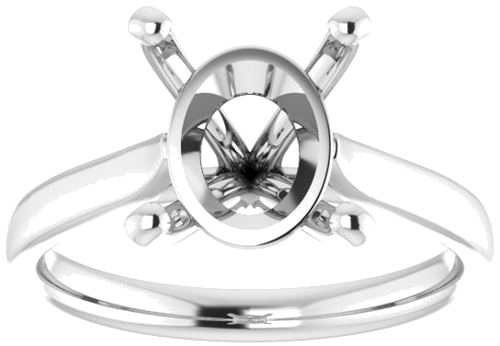 Platinum 11x9 mm Oval Engagement Ring Mounting (3)