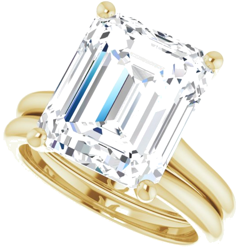 14K Yellow 12x10 mm Emerald Solitaire Engagement Ring Mounting (10)