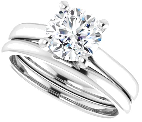 Sužadėtuvių Žiedas „Solitaire“ 950 Platinos Round 7mm (10)