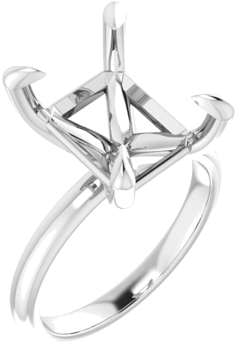 Sužadėtuvių Žiedas „Solitaire“ 585 Baltojo Aukso Emerald 12mm x 10mm (1)