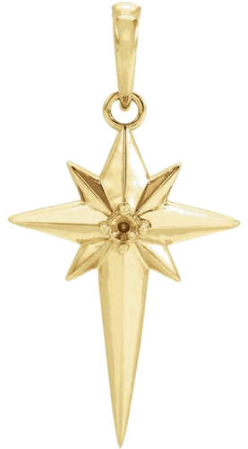 Pakabukas „Star Cross“ 585 Geltonojo Aukso Round 1.8mm (1)