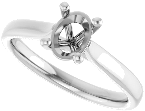14K White 7x5 mm Oval Engagement Ring Mounting (5)