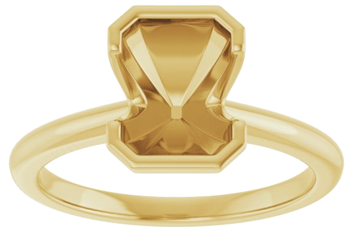 Sužadėtuvių Žiedas „Solitaire“ 585 Geltonojo Aukso Emerald 8mm x 6mm (3)