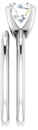 14K White  7.4 mm Round Solitaire Engagement Ring Mounting (9)