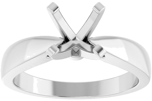 Platinum 7.4 mm Round Solitaire Engagement Ring Mounting (3)