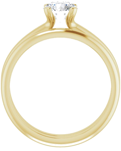 Sužadėtuvių Žiedas „Solitaire“ 585 Geltonojo Aukso Round 6mm (7)