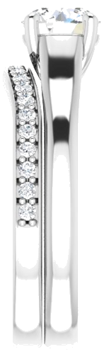 Sužadėtuvių Žiedas „Solitaire“ 585 Baltojo Aukso Round 6mm (9)
