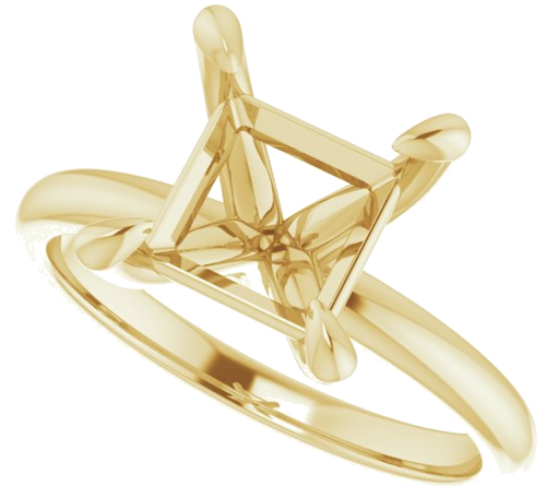 Sužadėtuvių Žiedas „Solitaire“ 585 Geltonojo Aukso Square 7.5mm (5)