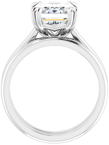 14K White 10x8 mm Emerald Solitaire Engagement Ring Mounting (7)