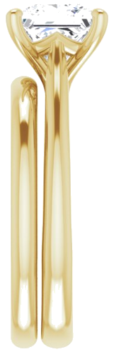 14K Yellow 6.5 mm Square Solitaire Engagement Ring Mounting (9)