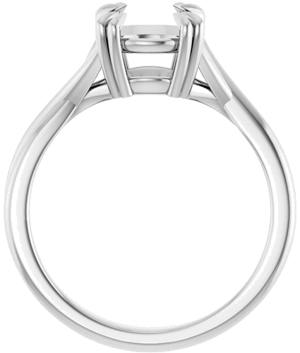 14K White 8 mm Round Solitaire Engagement Ring Mounting (2)