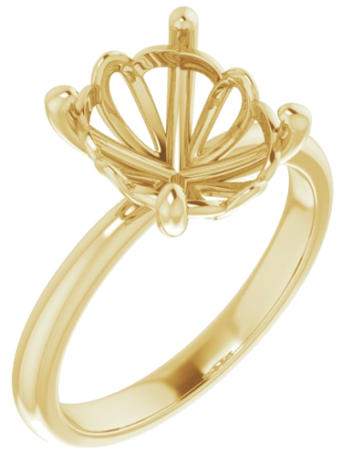 14K Yellow 11x9 mm Oval Solitaire Engagement Ring Mounting (1)