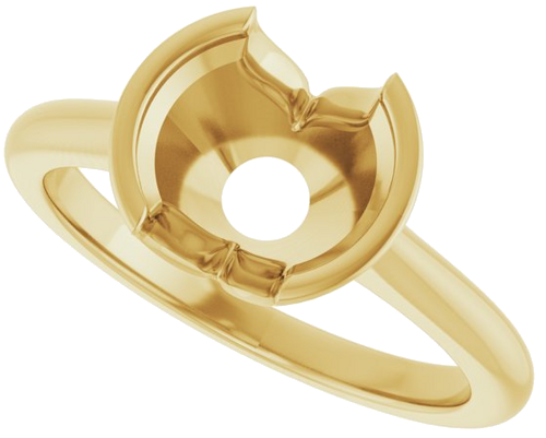 14K Yellow 8.2 mm Round Solitaire Engagement Ring Mounting (5)